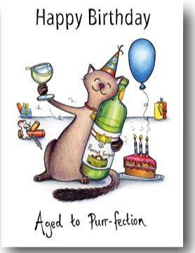 Z Cards ~ Happy Birthday ~ Aged to Purr-fection